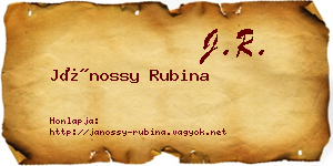 Jánossy Rubina névjegykártya